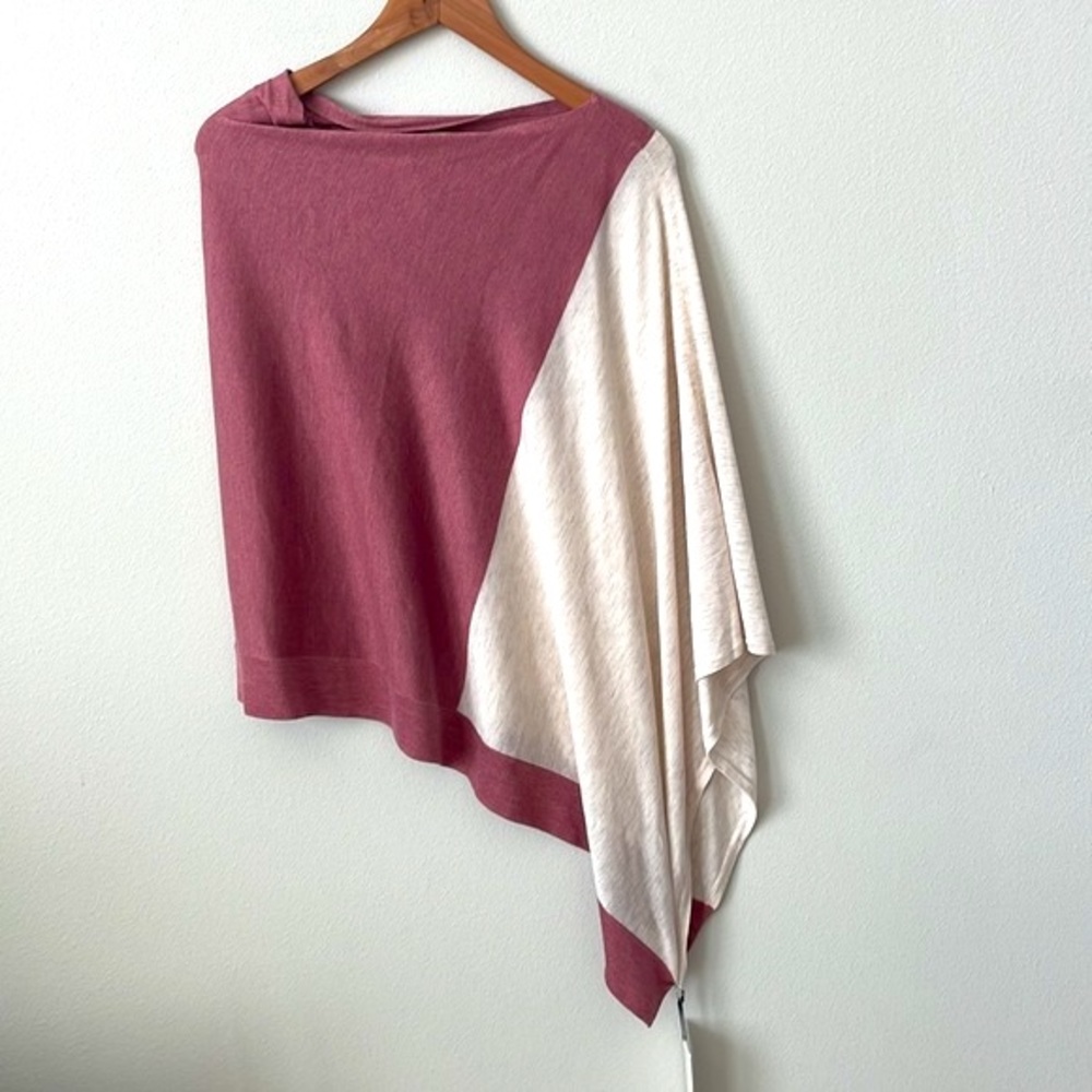 NWT Lululemon Yin Poncho Heathered Cherry Tint / Heathered Dune One Size - Picture 2 of 8